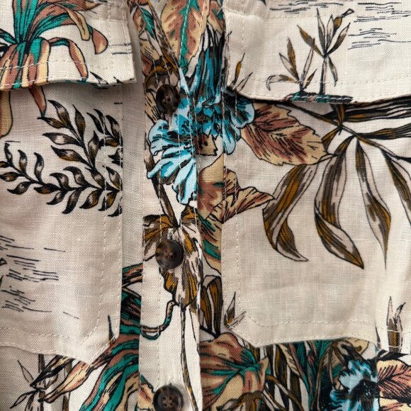 Banana Republic 100% linen / Tropical rainforest print romper - Picture 5 of 5